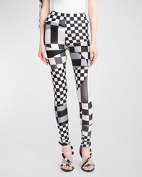Emilio Pucci - Abstract-Print Lycra Ankle Leggings - Lyst