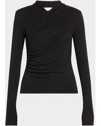 Vince - Long-Sleeve Faux-Wrap Top - Lyst