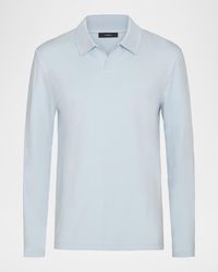 Vince - Milano Pima Cotton-Blend Johnny-Collar Polo Shirt - Lyst