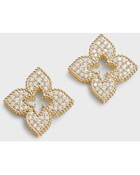 Roberto Coin - 18k Yellow Gold Venetian Princess Diamond Earrings, 20mm - Lyst