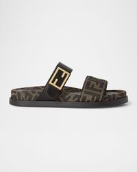 Fendi - Ff Monogram Feel Slide Sandals - Lyst