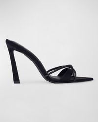 Black Suede Studio - Sienna Crystal Crisscross Mule Sandals - Lyst