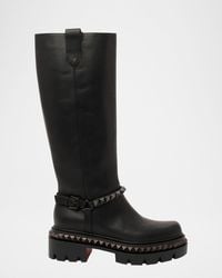 Christian Louboutin - Marinetta Pyraclou Leather Sole Knee-High Boots - Lyst
