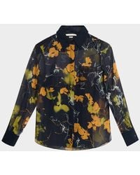 Jason Wu - Shadow Floral Crepe De Chine Button-Down Shirt - Lyst
