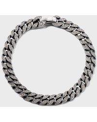David Yurman - 8Mm Curb Chain Bracelet With Diamonds And, Size M - Lyst