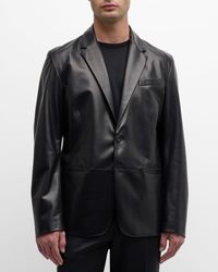 Giorgio Armani - Lambskin Leather Blazer - Lyst