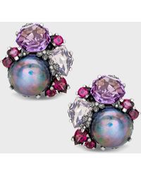 Stephen Dweck - Pearl & Faceted Multi-Gemstone Cluster Clip-On Earrings - Lyst