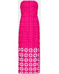 chinese dress ladies Amur Women's Milly Strapless Pleated Maxi Dress - Navy
