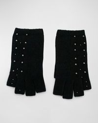Portolano - Cashmere Fingerless Gloves With Scattered Studs - Lyst