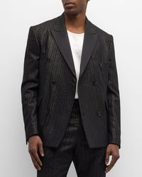 Amiri - Double-Breasted Metallic Pinstripe Tuxedo Jacket - Lyst