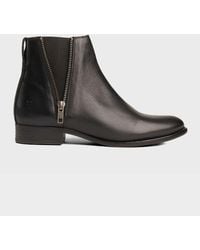 Frye - Carly Leather Zip Chelsea Booties - Lyst
