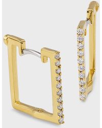 Roberto Coin - 18K Diamond Square Earrings, 15Mm - Lyst