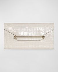 Strathberry - Multrees Croc-embossed Wallet On Chain - Lyst