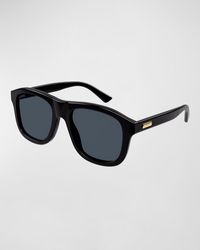 Gucci - Logo Aviator Acetate Sunglasses - Lyst