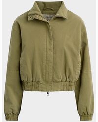 Hudson Jeans - Sporty Cotton-Blend Crop Bomber Jacket - Lyst