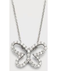 Roberto Coin - 18k White Gold Open Butterfly Diamond Necklace - Lyst
