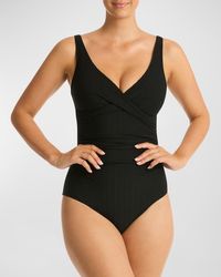 Sea Level - Honeycomb Cross-Front Multi-Fit One-Piece Swimsuit - Lyst