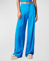 Smythe - Pleated Wide-Leg Cotton Trousers - Lyst