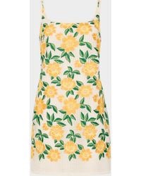 MILLY - Maria Floral-Embroidered Knit Mini Dress - Lyst
