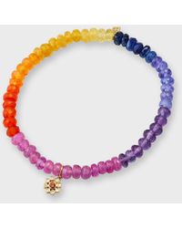 Sydney Evan - 14K-Color Beaded Bracelet With Sapphire And Diamonds - Lyst