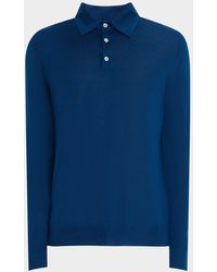 Isaia - Cashmere-Silk Polo Sweater - Lyst
