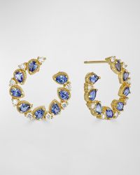 Tanya Farah - 18k Ceylon Blue Pear Shape Sapphire And White Diamond Earrings - Lyst
