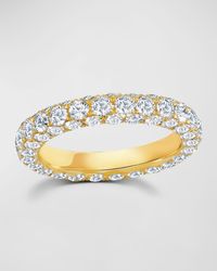 Graziela Gems - 18k Gold 3-side Diamond Band Ring, Size 7 - Lyst