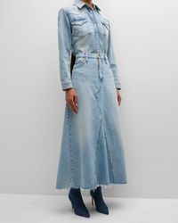 FRAME - The Dorothy Denim Maxi Skirt - Lyst