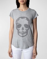 Zadig & Voltaire - Skull Strass Short-Sleeve T-Shirt - Lyst