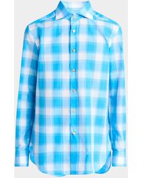 Kiton - Cotton Check Sport Shirt - Lyst