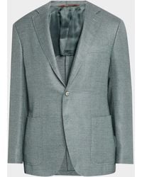 Canali - Herringbone Wool-Blend Single-Breasted Blazer - Lyst