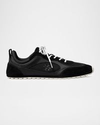 Tory Burch - Field Leather And Suede Low-Top Sneakers - Lyst