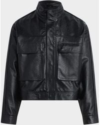 Hudson Jeans - Apos;S Leather Stand-Collar Jacket - Lyst