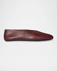 The Row - Stella Leather Slippers - Lyst