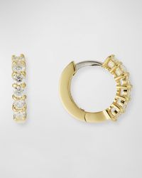 Roberto Coin - 18K Diamond Huggie Hoop Earrings, 15Mm - Lyst