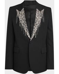 McQueen - Apos;S Crystal Embroidery Single-Breasted Sport Coat - Lyst