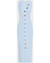 Adam Lippes - Eliza Sleeveless Button-Front Rib Midi Dress - Lyst