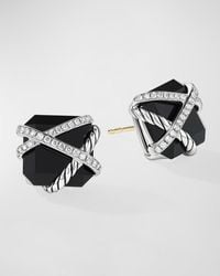 David Yurman - Cable Wrap Stud Earrings With Onyx And Diamonds - Lyst