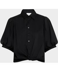 Finley - Bomba Button-Down Twist-Front Poplin Shirt - Lyst