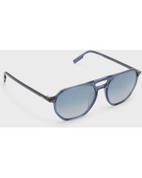 Zegna - Double Bridge Aviator Sunglasses - Lyst