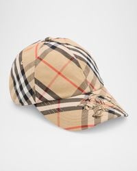 Burberry - Apos;S Check Ekd Baseball Cap - Lyst