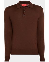 Isaia - Apos;S Wool-Silk Blend Polo Sweater - Lyst