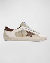 Golden Goose - Super-Star Leather Low-Top Sneakers With Lizard-Effect - Lyst