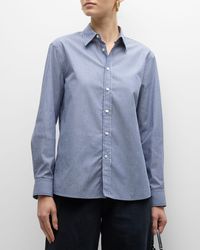 Nili Lotan - Raphael Striped Long-Sleeve Classic Shirt - Lyst