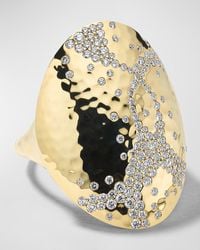 Ippolita - 18k Stardust Crinkle Oval Ring With Diamonds, Size 7 - Lyst