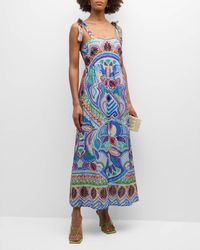 Marie Oliver - Zadie Printed Maxi Dress With Tie Straps - Lyst