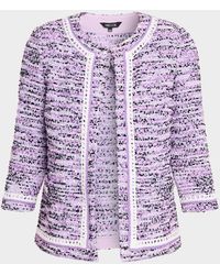 Misook - Heritage Lace-Trim Tweed Jacket - Lyst