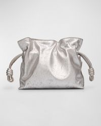 Loewe - Flamenco Mini Distressed Metallic Clutch Bag - Lyst