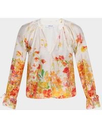 10 Crosby Derek Lam - Milon Organza V-Neck Blouse - Lyst
