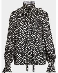 Chloé - Silk Shirt With Polka Dot Pattern - Lyst